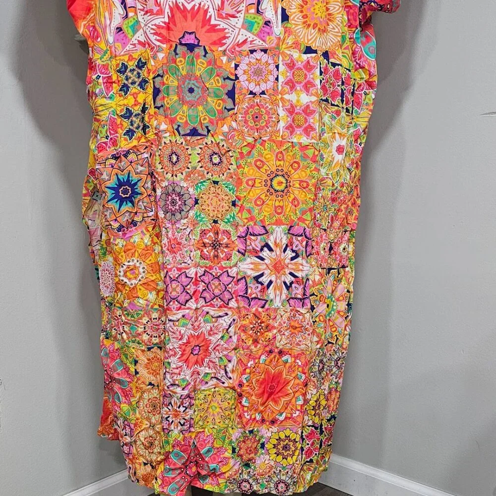 Johnny Was Kaleida Caftan Swim Cover-up - Picture 8 of 13